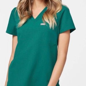 XS Figs Hunter Green Catarina One Pocket Scrub Top